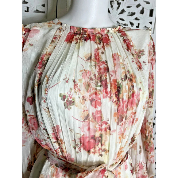 Alex Marie Women’s Michaela Floral Belted Pleated Dress Size 10 - Picture 6 of 15